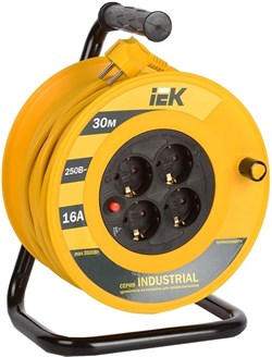 Катушка ИЭК Industrial УК30 с т/з 4 места 2P+PE/30м 3*1,5мм2 WKP15-16-04-30 - фото 88162