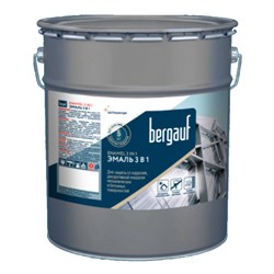 Грунт-эмаль BERGAUF ENAMEL алкидно-уретановая 3в1, черная 5кг - фото 88515