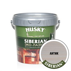 Эко-Лазурь HUSKY SIBERIAN для дерева полуматовая антик 0,9л - фото 89756