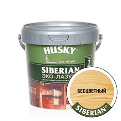 Эко-Лазурь HUSKY SIBERIAN для дерева полуматовая бесцветная 0,9 - фото 89764