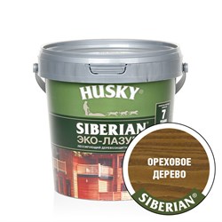 Эко-Лазурь HUSKY SIBERIAN для дерева полуматовая ореховое дерево 0,9л - фото 89767