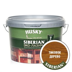 Эко-Лазурь HUSKY SIBERIAN для дерева полуматовая тиковое дерево 2,5л - фото 89769