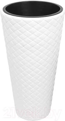 Горшок цветочный MATUBA SLIM белый DPMT400-S449 - фото 9336