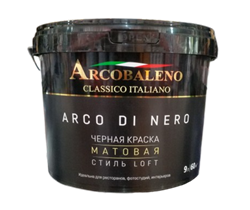 Краска матовая РАДУГА Arcobaleno Arco di nero черная 9 л. A126NL09 - фото 94324