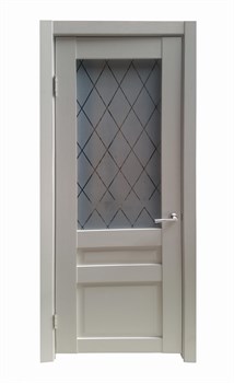 Полотно дверное ДО мод 21 2000*600 цвет14 софт грей стекло ромб - фото 95154