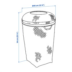 Корзина для белья 40*30*60см, бамбук, складная, цвет белый HX9100520 - фото 95238