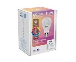 Лампа Gauss светодиодная Smart Home RGBW E27 A60 8,5Вт 2700-6500K 1170112 - фото 95349