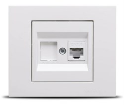 Розетка OVIVO GRANO телефонная 2-я белый 400-010300-222 - фото 95374