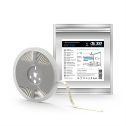 Лента GAUSS LED Elementary светодиодная 2835/60-SMD 4.8W 12V 5м DC холодный белый IP20 355000305 - фото 95483