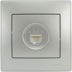 Розетка LESYA компьютерная, серебро матовая 705-4343-139 - фото 95529