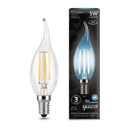 Лампа Gauss LED Filsment Candle tailed E14 5W 4100K 104801205 - фото 95852