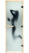 Дверь БАННЫЕ ШТУЧКИ из стекла с фотопечатью Девушка 1,9х0,7м, 8 мм, короб из лиственных пород, 32680