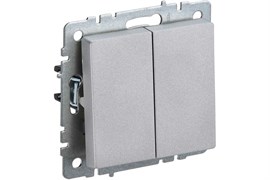 Выключатель BRITE 2-кл. проходной 10А ВС10-2-6-БрА алюминий BR-V22-0-10-K47