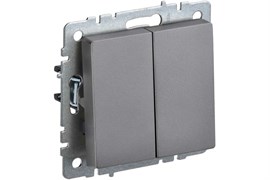 Выключатель BRITE 2-кл. 10А сталь BR-V20-0-10-K46