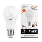 Лампа GAUSS LED Elementary A60 12W 1130Lm E27 3000K 23212