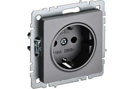Розетка BRITE с з/к/ш 16А сталь BR-R14-16-K46