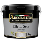 Краска декоративная РАДУГА Arcobaleno Effetto Seta База серебро (3кг)
