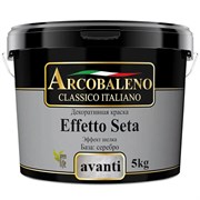 Краска декоративная РАДУГА Arcobaleno Effetto Seta Бархат Avanti серебро (5кг)
