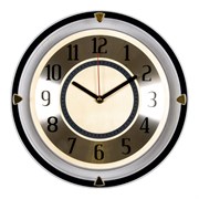 Часы настенные РУБИН Золотая классика круг прозрачный d=30см, рама черная 3124-100