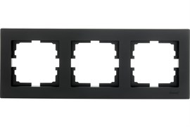 Рамка LEZARD VESNA 3-ая горизонтальная, без вставки, черная 742-5880-148