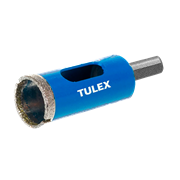 Коронка TULEX алмазная по стеклу и керамической плитке, центр.сверло, трехгранный хвостовик 25мм