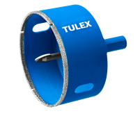 Коронка TULEX алмазная по стеклу и керамической плитке, центр.сверло, трехгранный хвостовик 80мм