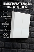 Выключатель NEXON 2-кл, проходной, белый 80-B1-EK22KZ