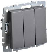 Выключатель BRITE 3-кл. 10А сталь BR-V30-0-10-K46