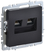 Розетка BRITE двойная компьютерная RJ45 кат.5E чёрная BR-K20-1-K02