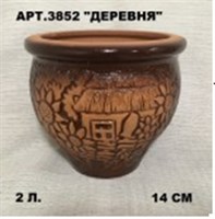 Горшок ЭКЕР керамический 2л глазурованный Хуторок литье 3852