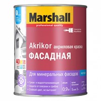 Краска MARSHALL AKRIKOR фасадная латексная BW 0,9л 5248876