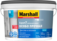 Краска водоэмульсионная MARSHALL EXPORT-7 мат.латексная BW 2,5л