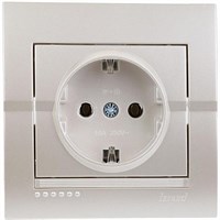 Розетка DERIY с/з жемчужно-белый металлик 702-3030-122