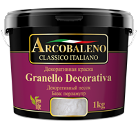 Краска декоративная РАДУГА Arcobaleno Granello Decorativa База перламутр (1кг)