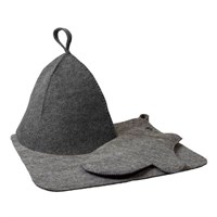 Набор Hot Pot из трех предметов (шапка.коврик,рукавица) серый 41184