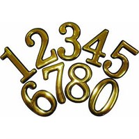 Цифра для обозначения номера квартиры 1, металлическая, золото 67291
