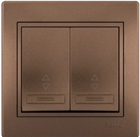 Выключатель MIRA проходной двойной светло-коричневый 701-3131-106