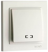Выключатель MONO с/п механизм+кнопка Белый