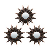 Комплект декоративных зеркал QWERTY Лилль ( 3шт) бронза 25 см D-8 см 74050