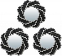 Комплект декоративных зеркал QWERTY Тулон ( 3шт)серебро 25 см D-12 см 74046