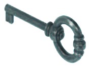 Ключ декоративный HAFELE с бородкой, антик черный 40мм цинк 200.79.387
