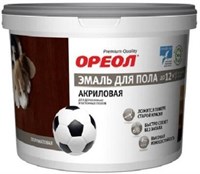 Эмаль ОРЕОЛ для пола акриловая полуматовая желто-коричневая 2,3кг