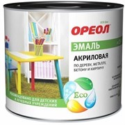 Эмаль ОРЕОЛ акриловая матовая черная 1,9кг 32342-06