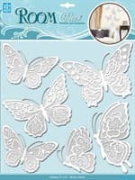 Элемент декоративный ROOM DECOR Мерцающие бабочки, белые CBA 1402