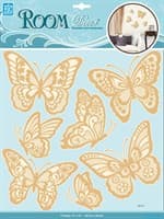 Элемент декоративный ROOM DECOR Мерцающие бабочки, золото CBA 1407