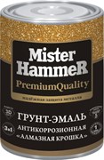 Эмаль КВИЛ 3в1 Алмазная крошка Mr. Hammer серебристая 1кг