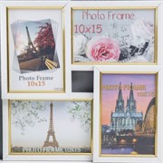 Фоторамка 29*29см на 4 фото 10*15см белая 3573197