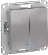 Выключатель AtlasDesign 2-кл.подсв сх5а, 10АХ, механизм белый ATN000153