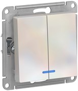 Выключатель WESSEN AtlasDesign 2-кл, подсв., сх5а, 10АХ, механизм жемчуг ATN000453