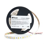 Лента Feron светодиодная 60SMD(5050)m 14,4W/m12V 5m белый, на белом основании LS606 27644